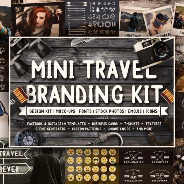 mini-travel-branding-kit-mock-ups-fonts-stock-photos-icons-facebook-instagram-tshirts-textures-custom-patterns-
